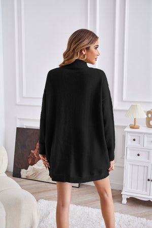 Womens Half Turtleneck Slit Pullover Sweater SIZE S-XL